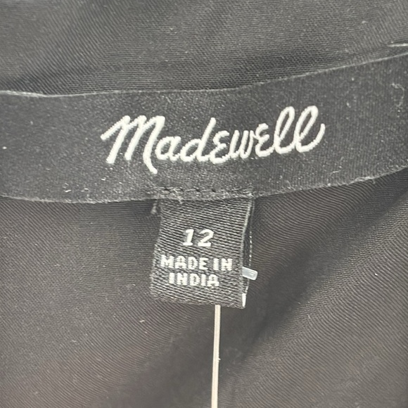 Madewell Ruched Crop Straight-Leg Jumpsuit in True Black size 12 NWT NO119 - Picture 7 of 13